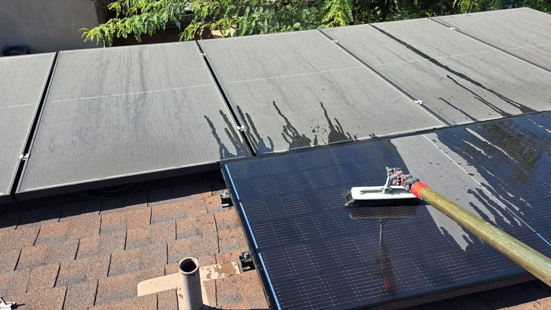 Solar Panel Cleaning by Over the Top Window Cleaning