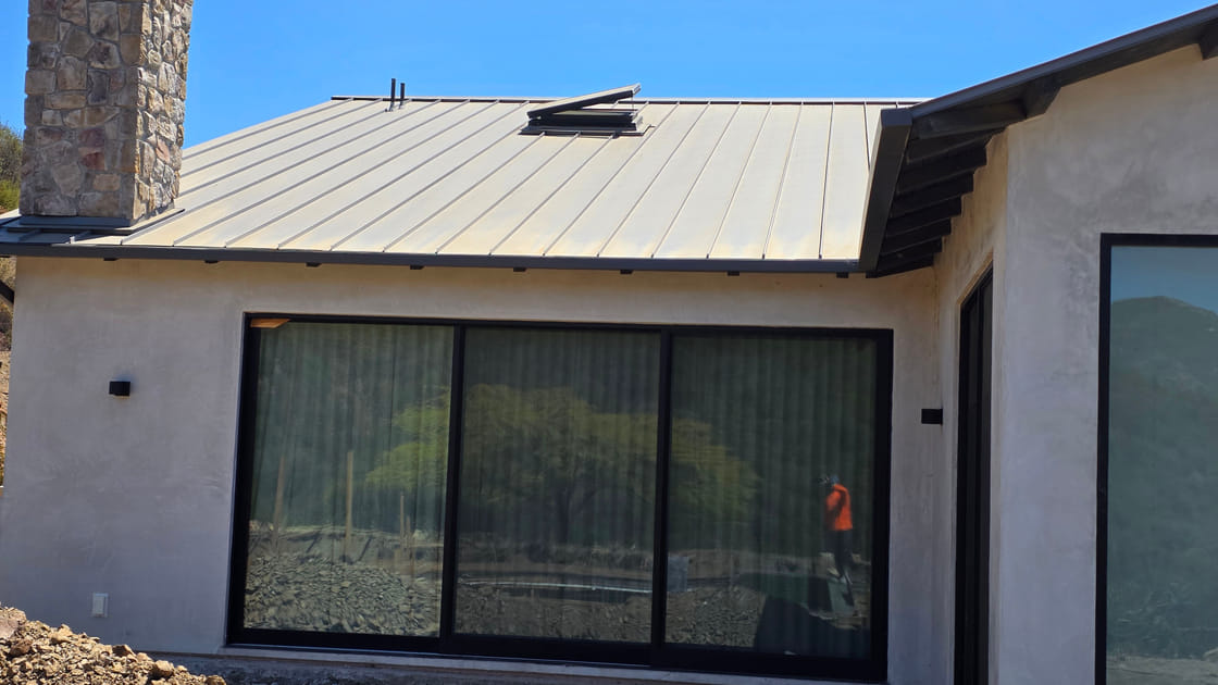 A wall of sliding glass cleaned by Over the Top Window Cleaning